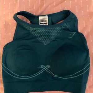 Gymshark Deep Teal High-Neck Seamless Sports Bra
